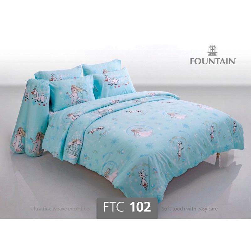 fountain-ftc102-ชุดเครื่องนอน-ผ้าปูที่นอน-ผ้าห่มนวม-ยี่ห้อฟาวเทนfountain-แอนนา-เอลซ่า-การ์ตูน-โฟเซน-frozen