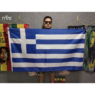 &lt;ส่งฟรี!!&gt; ธงชาติ กรีซ Greece Flag 4 Size พร้อมส่งร้านคนไทย