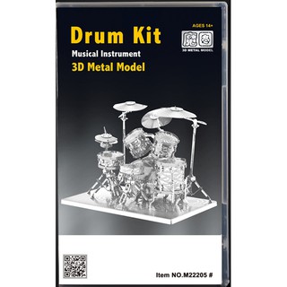 ★ พร้อมส่ง ★ ตัวต่อเหล็ก 3 มิติ Drum Kit Musical Instument  3D Metal Model ตัวต่อกลองชุด