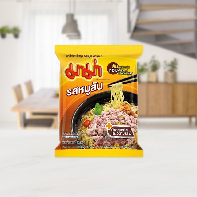 ภาพหน้าปกสินค้ามาม่า บะหมี่กึ่งสำเร็จรูปรสหมูสับ กล่อง 30 ซอง จากร้าน sahapat_official บน Shopee