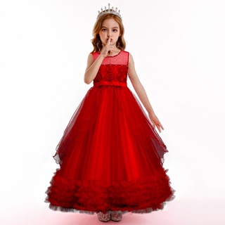 CUTELOOK ชุดราตรีเด็กเล็ก/เด็กโต คอกว้างปาดไหล่  มี4สี (ส่งจากไทย เร็ว1-2วัน)!!