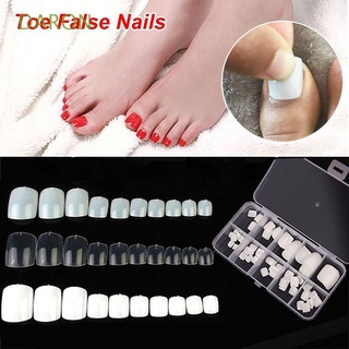 DARON 100Pcs Foot Fake Nails Clear Nail Art Tips Toe False Nails White Artificial Toenail Natural Full Cover Acrylic Manicure/Multicolor