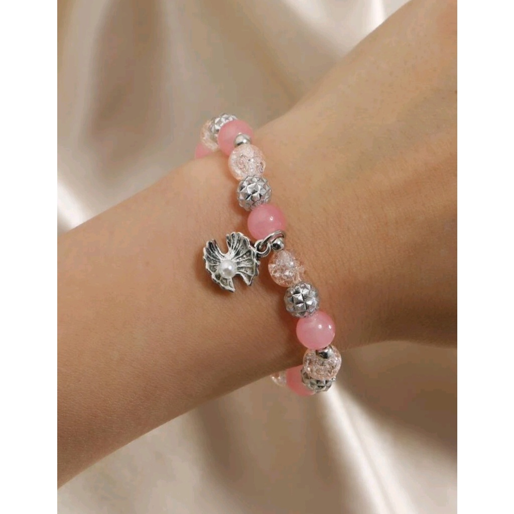 กำไลข้อมือแฟชั่น-กำไลข้อมือจี้หอยเชลล์-น่ารักๆ-shell-amp-pearl-charm-bracelet-ส่งจากไทย