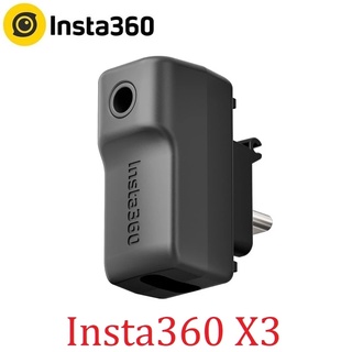 อะแดปเตอร์ไมโครโฟนภายนอกสำหรับกล้อง Insta360 X3, พอร์ตเสียง Type-C และ 3.5 มม. รองรับเครื่องชาร์จและบันทึกสำหรับอุปกรณ์เสริม Insta360 X3