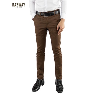 สินค้า Razway กางเกงชิโน่ ผ้ายืดนุ่ม ทรงกระบอกเล็ก เข้ารูป กางเกงสแลคชาย รุ่น RZ612
