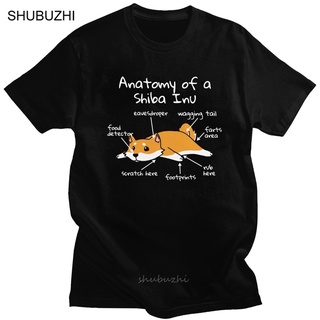 เสื้อยืดผ้าฝ้ายพิมพ์ลายขายดี เสื้อยืดคอกลม แขนสั้น ผ้าฝ้าย แบบนิ่ม พิมพ์ลาย Anatomy Of A Shiba Inu สไตล์ญี่ปุ่น สําหรับผ