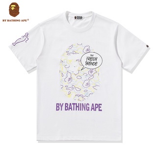 hot-sale-bape-ใหม่-เสื้อยืดคอกลม-แขนสั้น-ผ้าฝ้าย-พิมพ์ลาย-สไตล์เกาหลี-แฟชั่นสําหรับผู้ชาย