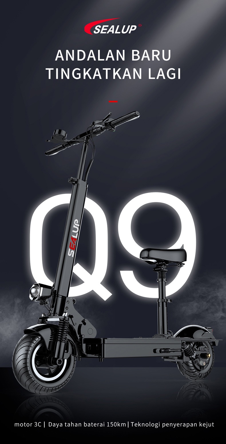 SEALUP Q9 36v 8.8 ah รถไฟฟ้า สกุตเตอร์ไฟฟ้า สกูตเตอร์ไฟฟ้า ผู้ใหญ่พับได้มินิ สกู๊ดเตอร์ไฟฟ้า กันน้ำ