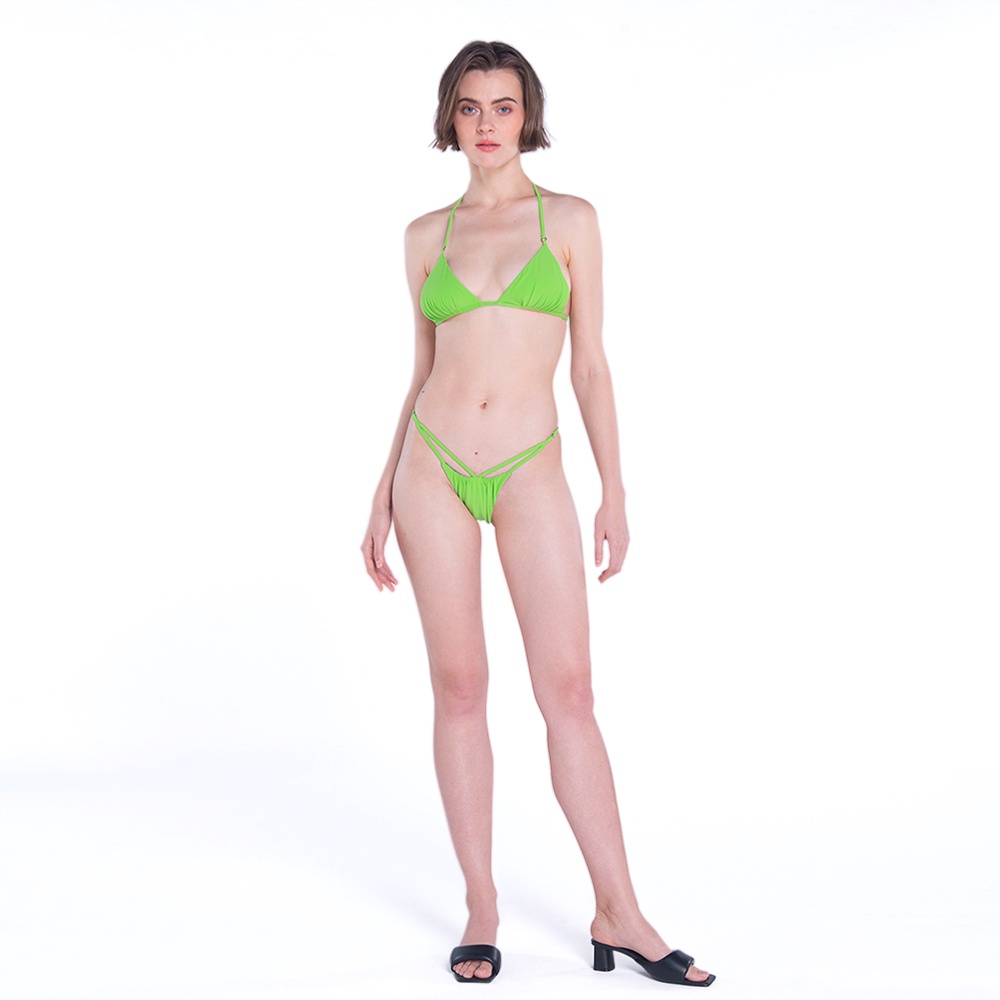 angelys-balek-ชุดว่ายน้ำ-halter-string-bikini-amp-front-cutout-brazilian-brief-รุ่น-ss22sw00101108-สีเขียว