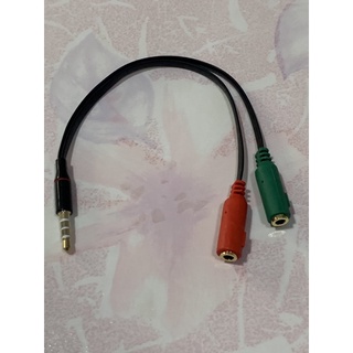 ชุดสายแยกแจ็กหูฟังกับแจ็กไมโครโฟน split cable audio and microphone  สาย1ออก2