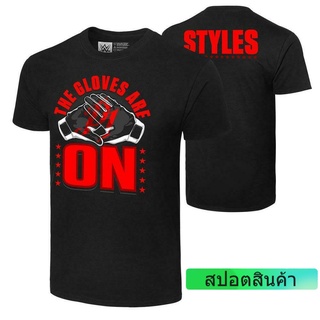 เสื้อยืด คอกลม พิมพ์ลาย Wwe Aj Styles The Gloves Are On แฟชั่นสําหรับสตรี