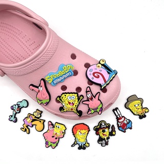 Crocs Jibbitz Crocs Charm การ์ตูน SpongeBob SquarePants Diy อุปกรณ์ตกแต่งรองเท้า Diy ตกแต่งหัวเข็มขัดรองเท้ารองเท้าแตะ