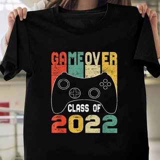 เสื้อยืดสีขาวเสื้อยืด พิมพ์ลายวิดีโอเกม Game Over Class Of 2022S-4XL