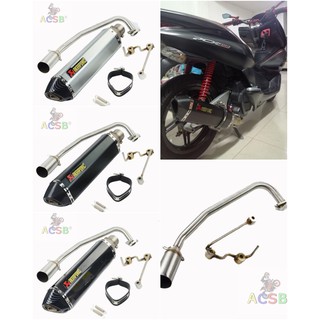 ปลายท่อ Akrapovic ใบเรียวยาว 18นิ้ว พร้อมคอท่อเลส ตรงรุ่น✨PCX125 ปี2012-2016✨