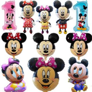 110*62CM Minnie Mickey Mouse Balloons Cartoon Theme Birthday Party Decorations Foil Balloon Kids Classic Cartoon Toys Gifts