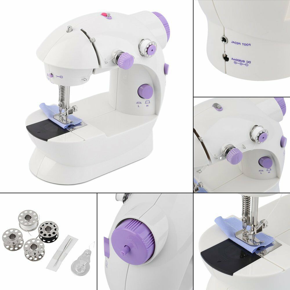 ภาพหน้าปกสินค้าMini Sewing Machine จักรเย็บผ้าขนาดเล็ก จักรเย็บผ้า จักรเย็บผ้าไฟฟ้า (สีม่วง) จากร้าน mingfeng_li บน Shopee