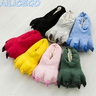 สินค้า ailicego รองเท้าสลิปเปอร์ ชนิดผ้าฝ้าย ลายเท้าไดโนเสาร์ สำหรับใส่ในบ้าน