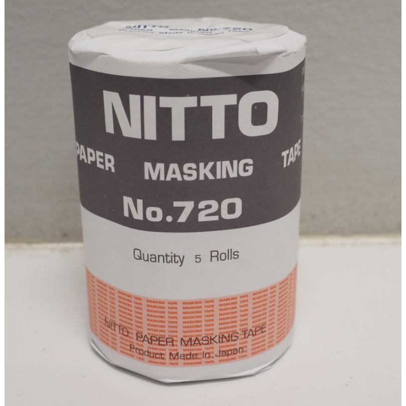 เทปกระดาษกาว-เทปย่นพ่นสี-แพ้ค5ม้วน-nitto-720-masking-tape