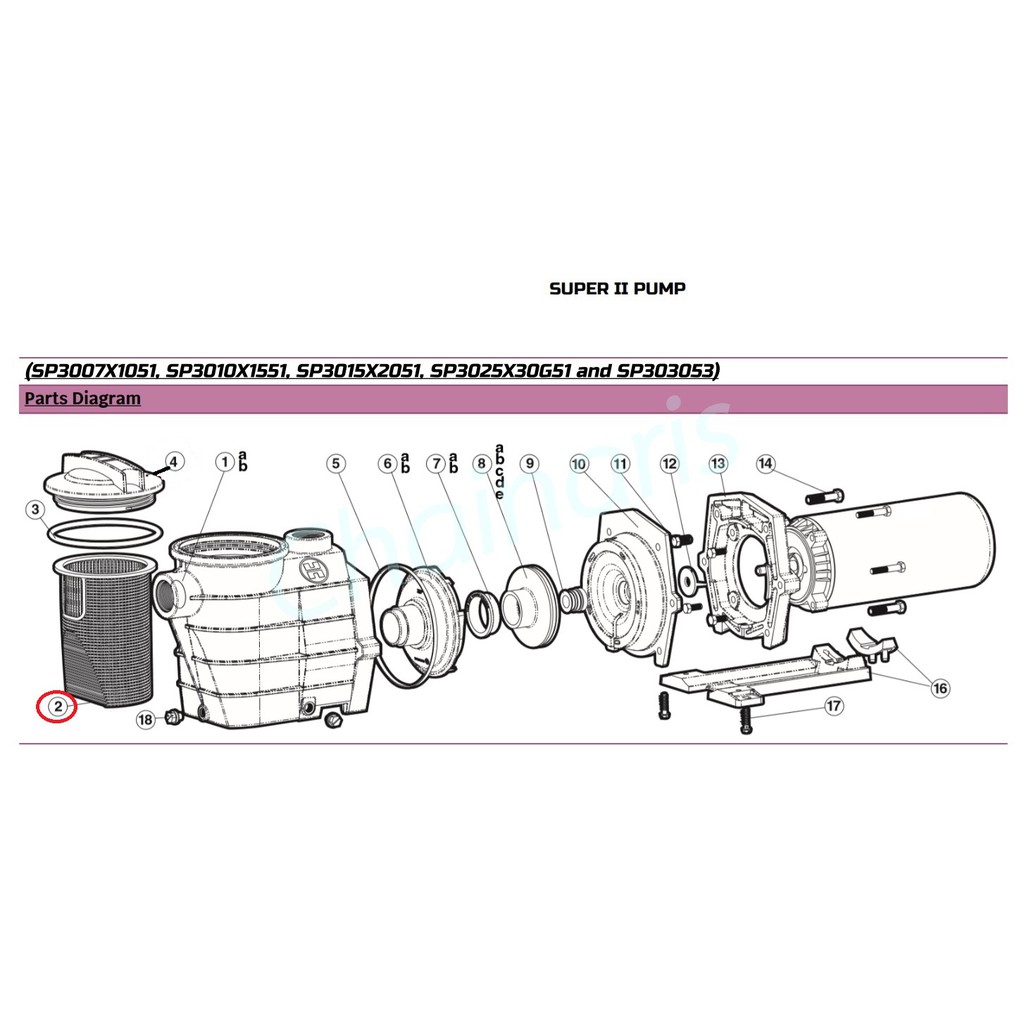 hayward-อะไหล่ปั้มสระว่ายน้ำ-ตะกร้าหน้า-ปั้ม-ยี่ห้อ-hayward-รุ่น-super-ii-pump-ps-ha-spx3000m