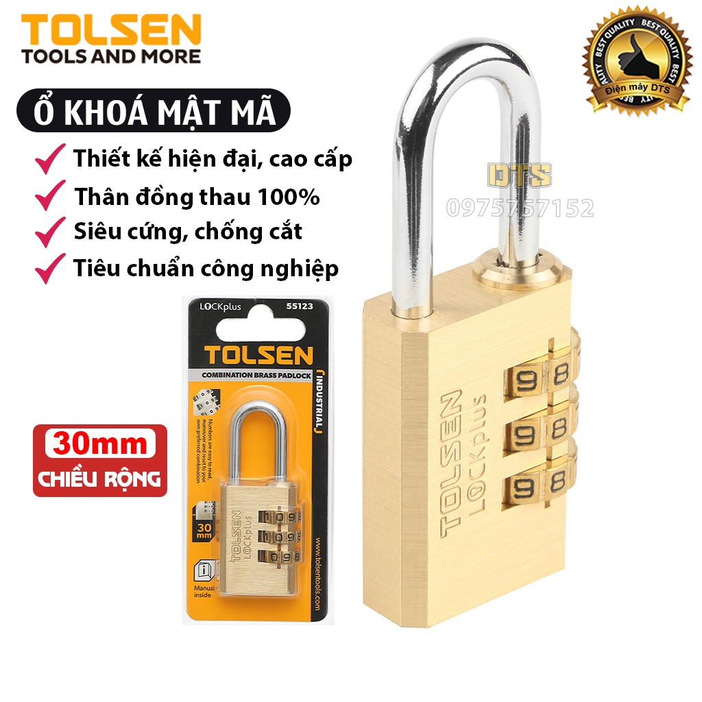 Tolsen Industrial 3-Digit Copper Lock, Super Hard Suitcase Lock, Anti ...