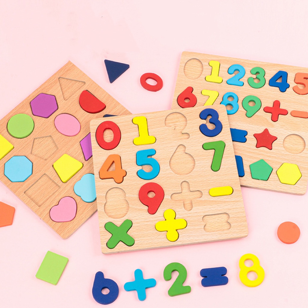 พร้อมส่ง-ของเล่นไม้-บล็อคไม้เสริมพัฒนาการเด็ก-บล็อคไม้เลขาคณิต-ตัวเลข-toy12