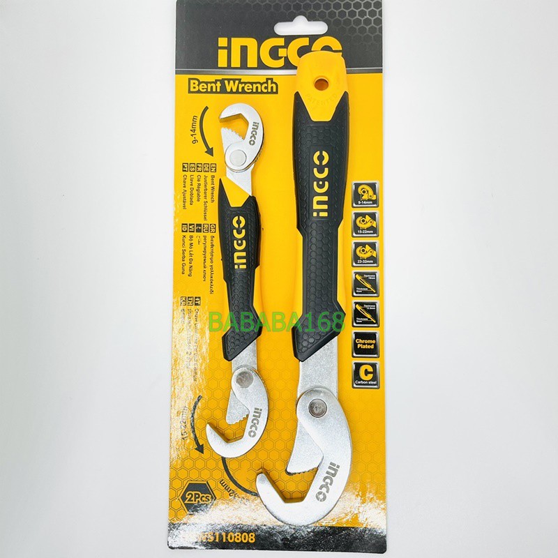 ingco-ประแจ-อเนกประสงค์-9-32-มม-2-ชิ้นชุด-รุ่น-hbws110808-แหวนข้าง-ปากตาย-bent-wrench-ประแจอัจริยะ