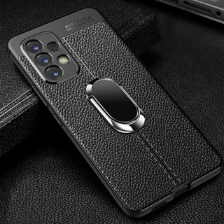 เคส ซัมซุง Samsung Galaxy A53 A33 A03 A03S A72 A52S A52 A32 A22 A12 A02 M52 M32 M22 5G 4G Phone Case With Stand Ring Stand Holder Handphone Casing Slim PU Soft Silicone Men Back Cover เคสโทรศัพท์ GalaxyA53 GalaxyA33