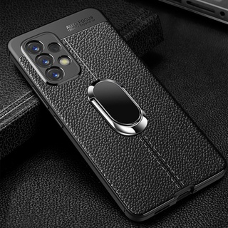 เคส ซัมซุง Samsung Galaxy A53 A33 A03 A03S A72 A52S A52 A32 A22 A12 A02 M52 M32 M22 5G 4G Phone Case With Stand Ring Stand Holder Handphone Casing Slim PU Soft Silicone Men Back Cover เคสโทรศัพท์ GalaxyA53 GalaxyA33