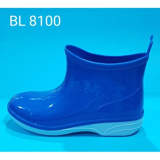 สินค้า รองเท้าบูทยาง PVC สีน้ำเงิน ยี่ห้อ BL. รุ่น 8100 พื้นสีขาวกันลื่น