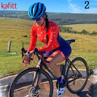 KAFITT Cycling Suit Professional Womens  Long-sleeved Gel Pad Shorts Cycling Suit MTB Mountain Bike Riding  Quick-drying Road Apparel