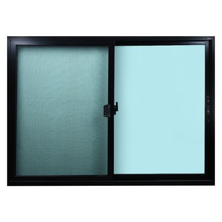 WINDOW S-S ONE STOP/F8 150X110CM BLACK หน้าต่างอะลูมิเนียม S-S มุ้ง ONE STOP F8 150x110 ซม. สีดำ หน้าต่างบานเลื่อน หน้าต