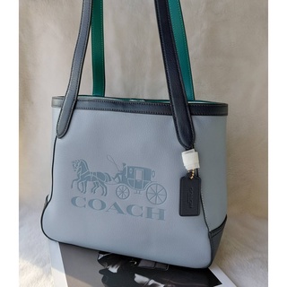 💚แท้💯 พร้อมส่ง💚กระเป๋าสะพายข้าง COACH TOTE 27 IN COLORBLOCK WITH HORSE AND CARRIAGE #C5775