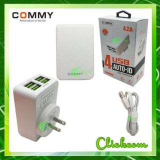 COMMY  Adapter 4 USB  4.2A  + ฟรีสาย(MICRO)