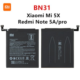 แบตเตอรี่ Xiaomi redmi Note 5A 5X Xiaomi A1 Redmi Y1 Lite S2 BN31 เปลี่ยนแบตเตอรี่ 3080mAh
