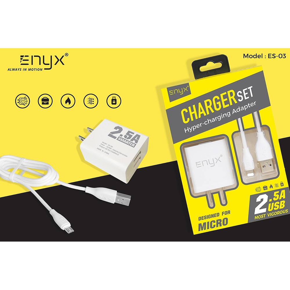 enyx-charger-set-2-5a-2-usb-สายชาร์จ-ชาร์จไวชาร์จได้-2-เครื่องพร้อมกัน