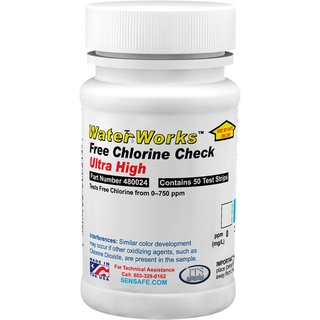 กระดาษวัดคลอรีน (0-750 ppm) Free Chlorine Check Ultra High