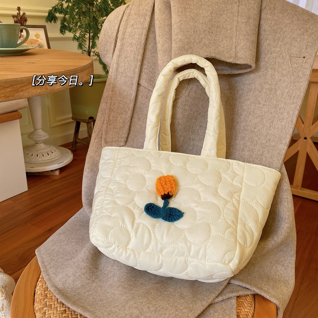 พร้อมส่ง-tulip-flower-bag-กระเป๋าถือ-กระเป๋าทิวลิป-กระเป๋าสีขาว-กระเป๋าน่ารัก