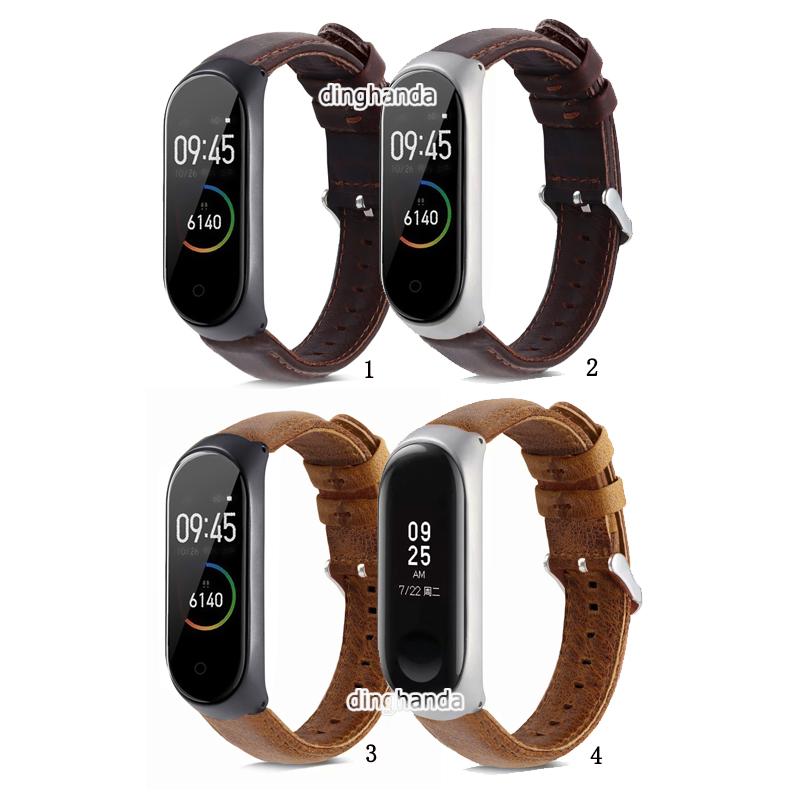 สินค้า สายหนังแท้สำหรับ Xiaomi Mi Band 3 4 Miband 4 3 5