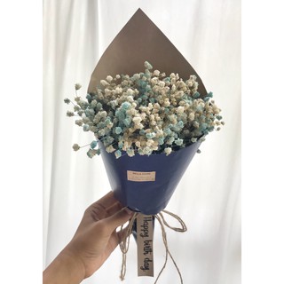 น่ารักมาก!!! ดอกไม้แห้ง ช่อยิปโซสีฟ้าขาว เก็บได้นาน ช่อละ 100 บาทเท่านั้นจ้า