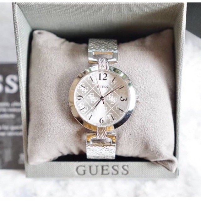 ผ่อน0-นาฬิกา-guess-womens-japanese-quartz-watch-with-stainless-steel-strap-silver-u1228l1-ขนาดปัด35mm-สีเงิน