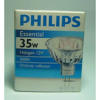 หลอดไฟฟ้าPHILIPS # Essential HALOGEN 12V 35W 36D ขั้วGU5.3 หน้าปิด