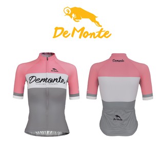 Demonte cycling เสื้อจักรยาน DE060 Classic pink สำหรับผู้หญิง เนื้อผ้า Drymax