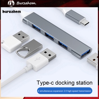 Bur_ ฮับ USB 3.0 Type-C 3.0 4 พอร์ต หลายช่อง OTG เข้ากันได้กับ