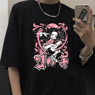 เสื้อยืด พิมพ์ลายกราฟฟิค Demon Slayer Tanjirou Kamado Kawaii Kimetsu No Yaiba Nezuko สไตล์ญี่ปุ่น สําหรับผู้ชาย