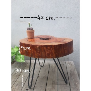 โต๊ะไม้จริงขาเหล็ก ทำจากขอนไม้เนื้อแข็ง ไม้ธรรมชาติ