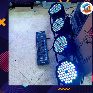 ยกชุด PAR 4 ตัว พร้อม DMX 512 ไฟ LED ไฟพาร์ LED 54x3W PAR 54 LED 3w RGBW ไฟพาร์ LED disco lights LED ไฟเวที ไฟดิสโก้เธค