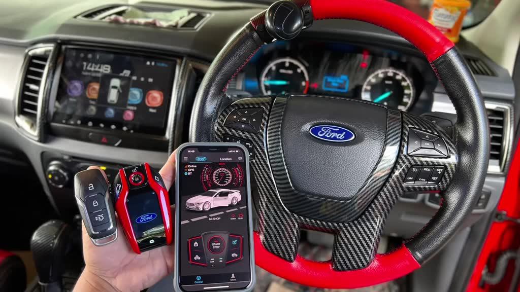 ชุดpush-start-รีโมทkeyless-รีโมทสมาร์ทคีย์-รีโมทสตาร์ท-ปุ่มสตาร์ท-ตรงรุ่นford-2016-2019