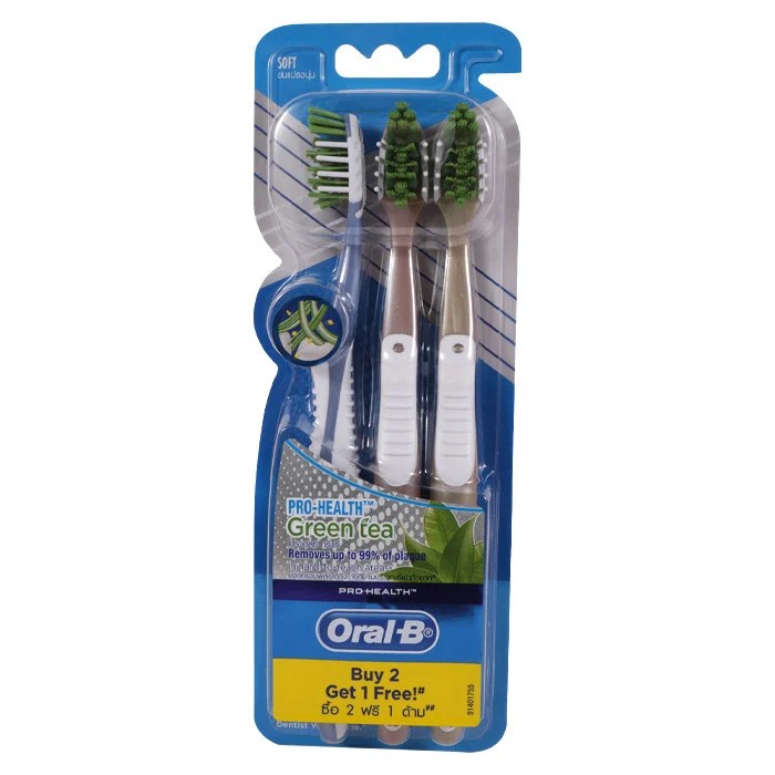 2ฟรี1-oral-b-pro-health-green-tea-toothbrush-ออรัล-บี-แปรงสีฟัน-รุ่นโปร-เฮลธ์-กรีนที