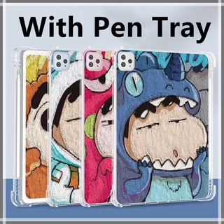 【Crayon Shin-chan】Cartoon Pattern with Pen Slot for Ipad Gen 9 8 7 2019 Newipad 10.2 Air4-10.9inch Air5 2020Pro11inch mini6 5 Airbag all-inclusive protective case