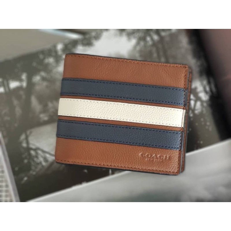 กระเป๋าสตางค์ชาย-coach-มีไส้-3-in-1-wallet-with-varsity-stripe-f24649